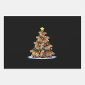 ケイピバラクリスマスツリーギフトおもしろいクリスマスケイピー ラッピングペーパーシート (正面)