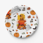 ケイピバラ・ハロウィーン。カボチャ魔女。 ペーパープレート (正面)