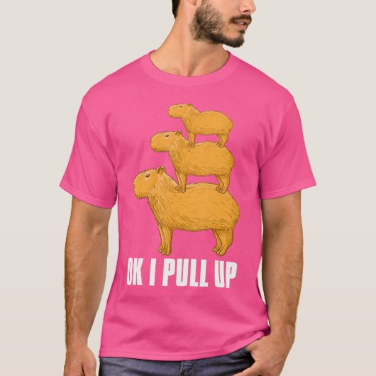 ケイピバラOK私はプルアップ Tシャツ (正面)