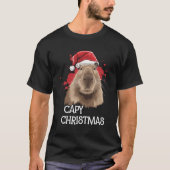 ケイピークリスマスクリスマスサンタハットパジャマローデント動物 Tシャツ (正面)