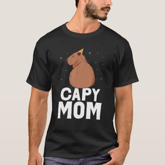 ケイピーママCapybara Rodent Capybaras Cute Animal Mot Tシャツ (正面)