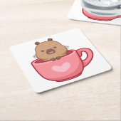 ケイピーラブ紙コースター スクエアペーパーコースター (アングル)