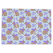 ケイピー誕生日キャピバラおもしろい動物愛好家 ラージペーパーバッグ (裏面)