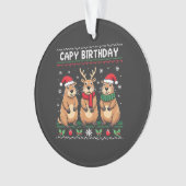 ケイピー誕生日醜いクリスマスセーターCapybara オーナメント (正面)