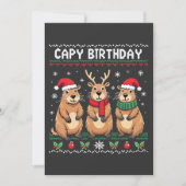 ケイピー誕生日醜いクリスマスセーターCapybara 招待状 (正面)
