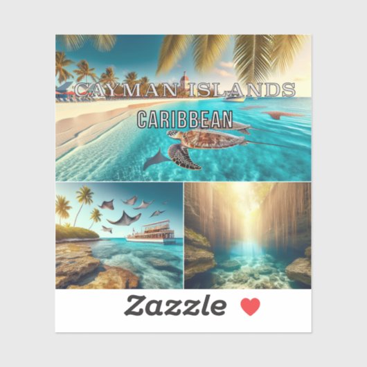 ケイマンカリブの諸島3インチビニールステッカー シール (シート)