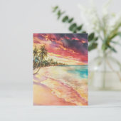 ケイマン島ウォーター絵を描カラー ポストカード (スタンド正面)