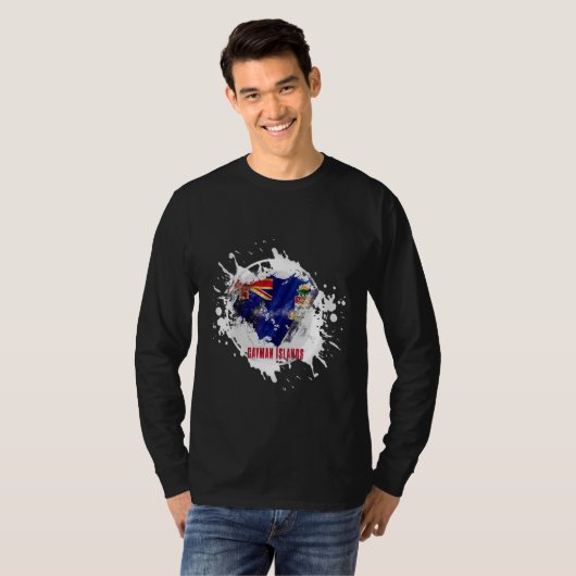 ケイマン諸島のスプラッシュ Tシャツ (正面フル)
