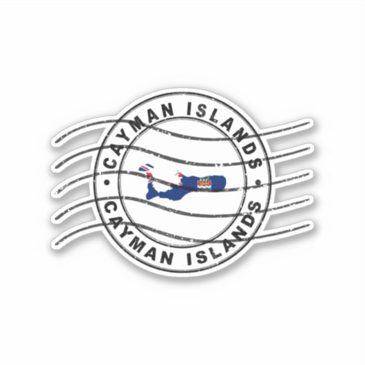 ケイマン諸島の地図パスポート切手 シール (正面)