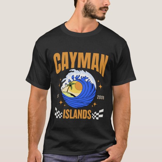 ケイマン諸島の波 Tシャツ (正面)