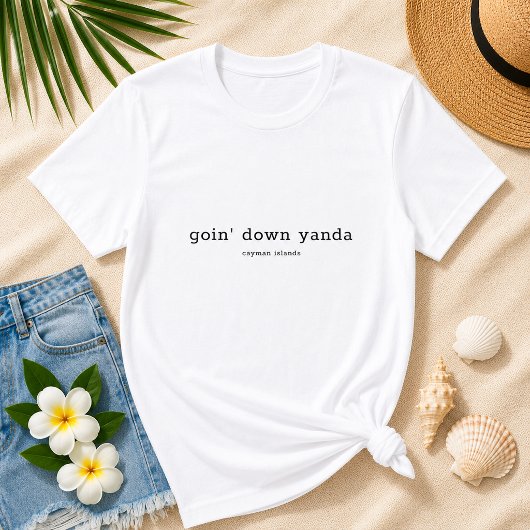 ケイマン諸島の面白い方言 Goin' Down Yanda Tシャツ