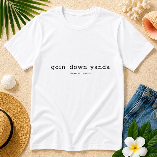 ケイマン諸島の面白い方言 Goin' Down Yanda Tシャツ
