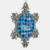 ケイマン諸島オンブルーバッファローチェッククリスマス スノーフレークピューターオーナメント (左)