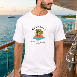 ケイマン諸島クルーズのトロピカルサンセットをカスタマイズ Tシャツ