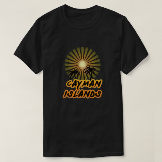 ケイマン諸島ココナッツツリーシルエット Tシャツ (デザイン正面)