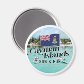 「ケイマン諸島サン&おもしろい」国旗 マグネット (正面/裏面)