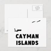ケイマン諸島シルエット ポストカード (正面/裏面)