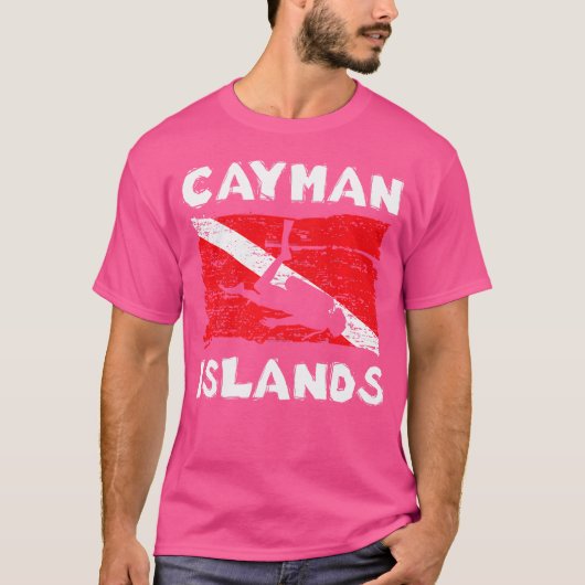 ケイマン諸島ダイバーズスキューバダイビング国旗 Tシャツ (正面)