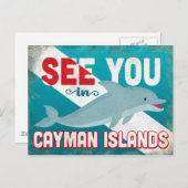 ケイマン諸島ドルフィン – レトロヴィンテージトラベル ポストカード (正面/裏面)