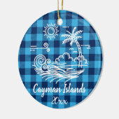 ケイマン諸島バッファローチェッククリスマス セラミックオーナメント (左)