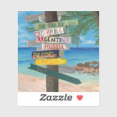 ケイマン諸島ビーチトラベル海ビニル シール (シート)