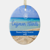 ケイマン諸島ビーチバケーションファミリートリップ セラミックオーナメント (右)