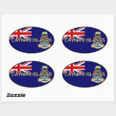 ケイマン諸島ユーロステッカー 楕円形シール (シート)