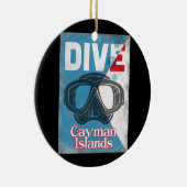 ケイマン諸島ヴィンテージスキューバダイビングマスク セラミックオーナメント (右)