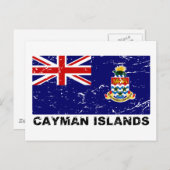 ケイマン諸島ヴィンテージ国旗 ポストカード (正面/裏面)