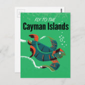 ケイマン諸島ヴィンテージ旅行ポスター ポストカード (正面/裏面)