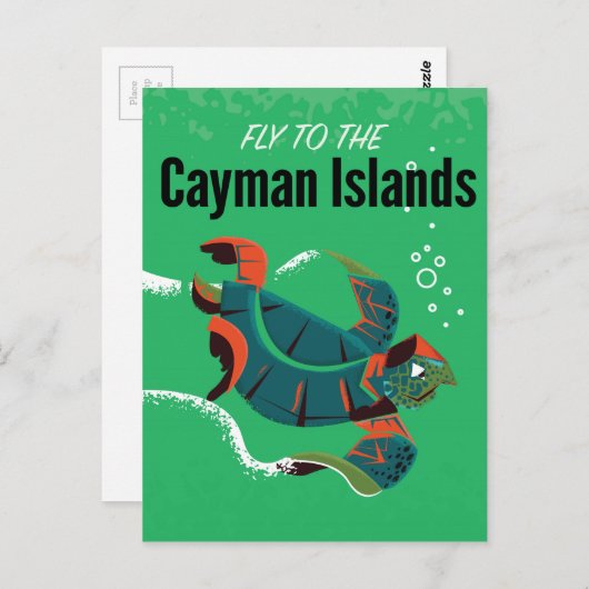 ケイマン諸島ヴィンテージ旅行ポスター ポストカード (正面/裏面)