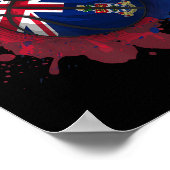 ケイマン諸島国旗を持つバスケットボール ポスター (角)