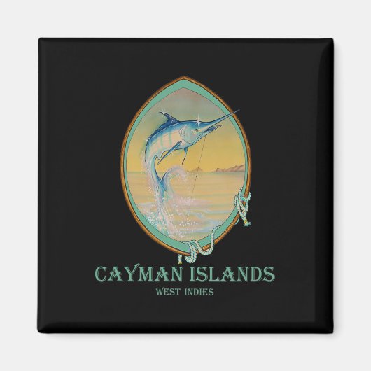 ケイマン諸島魚釣り愛好家 マグネット (正面)