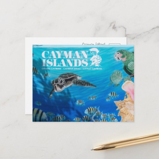 ケイマン諸島 ウェルカムサイン ポストカード (正面/裏面インサイチュ)