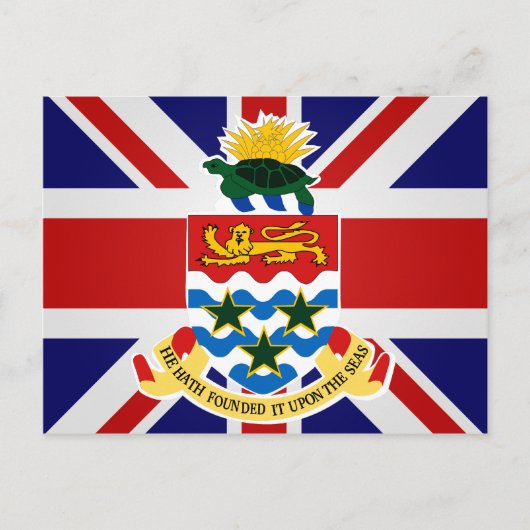 ケイマン諸高品質島国旗 ポストカード (正面)