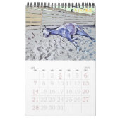 ケイメイ牧場　サラブレッドの引退馬　２頭のイラスト カレンダー (3月 2027)