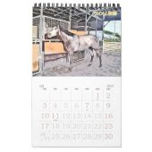 ケイメイ牧場　サラブレッドの引退馬　２頭のイラスト カレンダー (1月 2027)