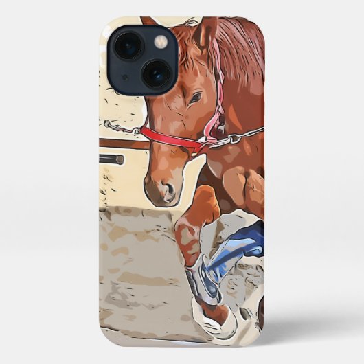 ケイメイ牧場 トントントントロちゃん 「足上げwith筋肉」 iPhoneケース (裏面)