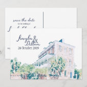 ケイラとディロンの最終的な結婚式の日時を確保して 招待状 (正面/裏面)