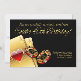 ケイレブのカジノパーティー 名前をチップに書きますのでお知らせください 招待状