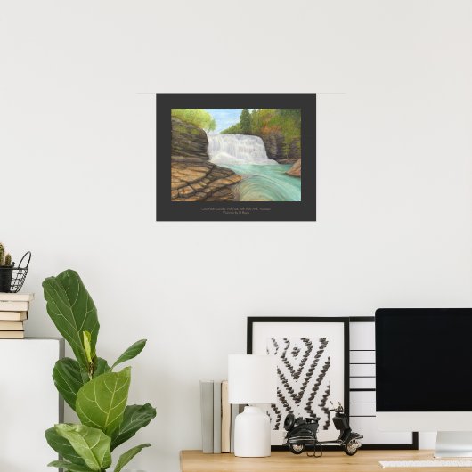 ケインクリークカスカズウォーターフォールアートプリント ポスター (ホームオフィス)