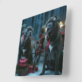 ケインコルソスノーイークリスマスデコール スクエア壁時計 (傾斜)