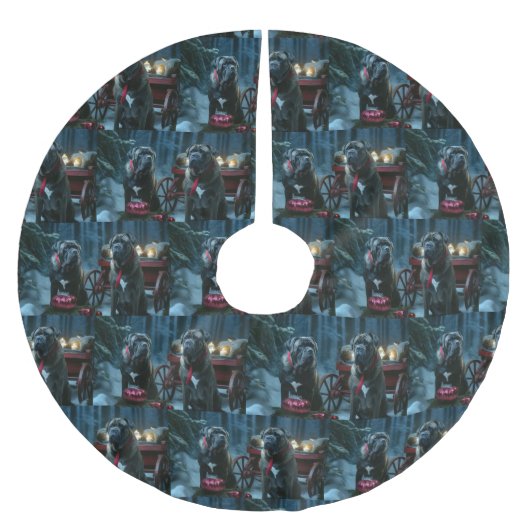 ケインコルソスノーイークリスマスデコール ブラッシュドポリエステルツリースカート (正面)