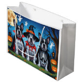 ケインコルソドッグスパンプキンハロウィンおもしろい ラージペーパーバッグ (正面アングル)