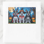 ケインコルソドッグスパンプキンハロウィンおもしろい 長方形シール (バッグ)