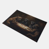 ケインコルソドッグス遊ズトランプのポーカーアート ドアマット (アングル)