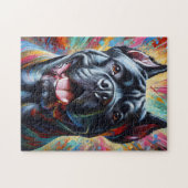 ケインコルソドッグポートレートアクリルアートプリントドッグ ジグソーパズル (横)