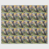 ケインコルソドッグ春の花絵を描ズ ラッピングペーパー (フラット)