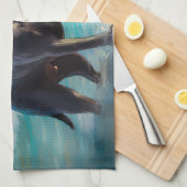 ケインコルソビーチ絵を描サーフィン キッチンタオル (四つ折り)