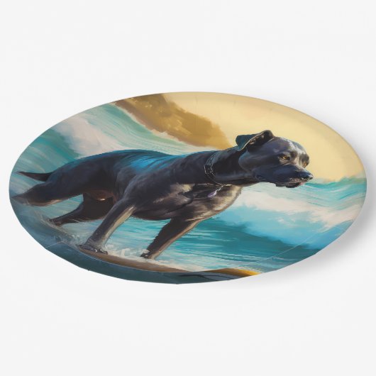 ケインコルソビーチ絵を描サーフィン ペーパープレート (アングル)